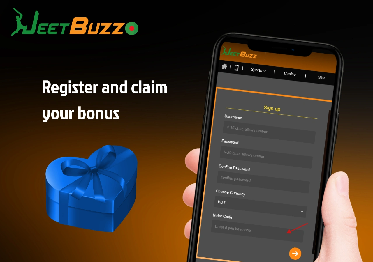 step-by-step instructions for registering on the portal to receive a bonus